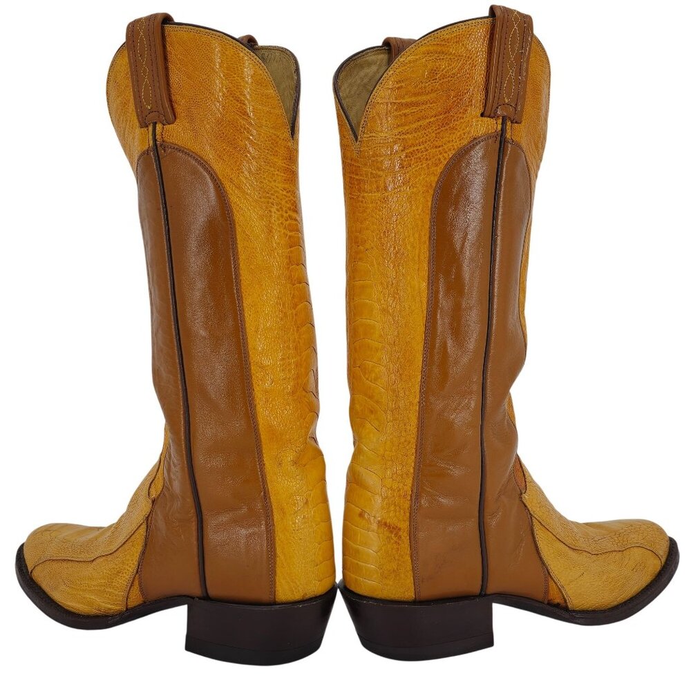 Vintage Unique Exotic Ostrich Tony Lama Mens 7D Brown Cowboy Western Boots CBC - Picture 3 of 16